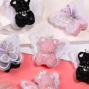 1 шт. 3D-бусины в виде крылатого медведя с прямым отверстием, ювелирные изделия для мобильных телефонов, бусины-россыпи синий