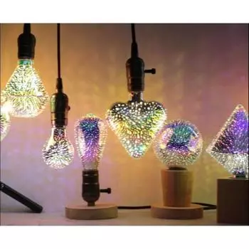 1 шт. 3D цветная светодиодная лампочка Эдисона E27 220 В винтажная декоративная лампа для фейерверков ST64 G95 A60 Рождественская ампульная светодиодная лампа освещения A60