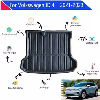 1 шт. 3D материал EVA для Volkswagen ID 4, аксессуары VW ID4 ID 4 2021 2022 2023, противогрязный коврик для заднего багажника