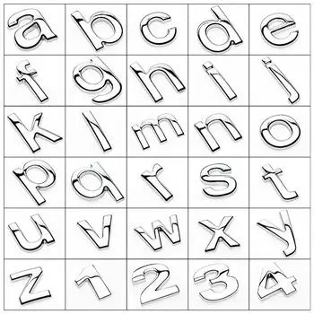 1 шт. 3D металлическая наклейка «сделай сам», автомобильные наклейки, строчные буквы, цифры, водонепроницаемые наклейки с алфавитом Exterio, настройка для мотоцикла c