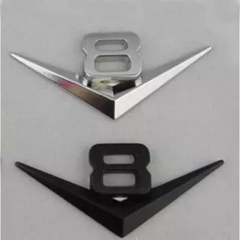1 шт. 3d металлические эмблемы V8, значок с авто смещением, автомобильная наклейка, автомобильный Стайлинг, автомобильные аксессуары чёрный