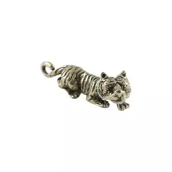 1 шт. 3D Мини-фигурка тигра, ретро-металлическая медная скульптура, сделай сам, подвеска в виде животного, брелки, украшения, украшение для дома