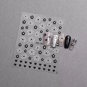 1 шт. 3D наклейки для ногтей белые/черные лепестки цветов наклейки для дизайна ногтей элегантный свадебный дизайн весенний слайдер для маникюра с изображением сакуры декор