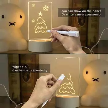 1 шт. 3D ночник DIY доска для письма акриловая интеллектуальная белая основа с ручкой для письма доска для сообщений креативный подарок прозрачный