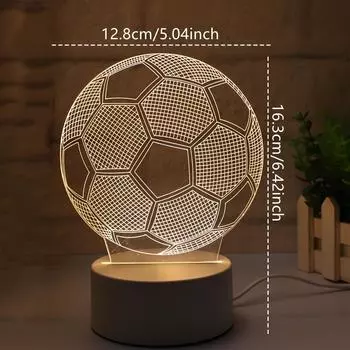 1 шт. 3D ночник креативный акриловый прикроватный светильник, серия футбола 3D модель, 7 цветов черное основание теплое белое основание светодиодный декор MULTI&2.5W
