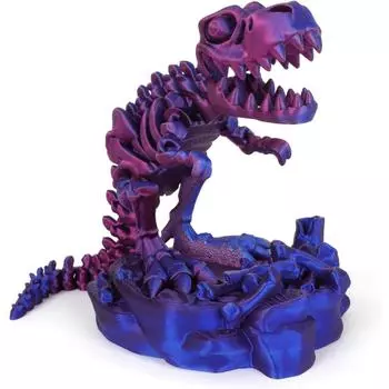 1 шт., 3D-печатная игрушка-динозавр, кость с основанием, 3D-печатная игрушка-динозавр, полностью шарнирная игрушка-динозавр, украшение для домашнего офиса, рабочий стол 1pc фиолетовый