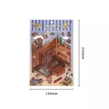 1 шт. 3D PET милые мультяшные миниатюрные наклейки для сцен ручной работы DIY ландшафтное украшение визуальные укладки плакаты подарок для детей