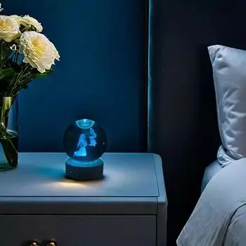 1 шт., 3D резные хрустальные шары-ночники для молитв причастия, подарки на дни рождения, День святого Валентина, Рождество и юбилеи 2.36inch
