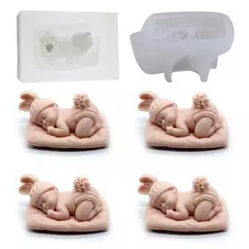1 шт. 3d силиконовая форма для спящего ребенка, форма для шоколадных конфет, помадка, мыло ручной работы, свеча, пластырь, инструмент для изготовления смолы 9.2cmx6cmx4.7cm