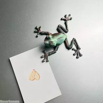 1 шт. 3D-симуляция древесной лягушки, наклейка на холодильник, кухонное украшение, офис, забавная подвижная наклейка-лягушка, печать