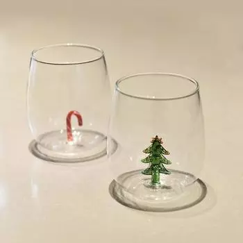 1 шт. 3D стеклянная кружка 3500 мл с рождественской тематикой, внутри стеклянные рождественские стаканы для питья, стеклянная кофейная кружка в форме мультяшного животного 350ML