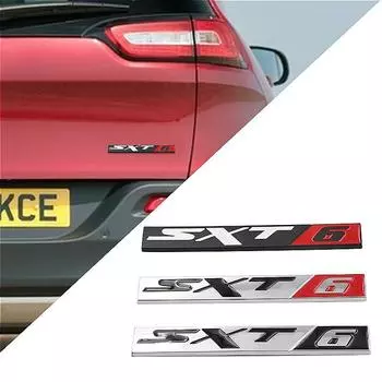 1 шт. 3D стикер автомобиля металлический хром SXT6 SXT 6 эмблема значок декор автомобиля багажник наклейки Black Red