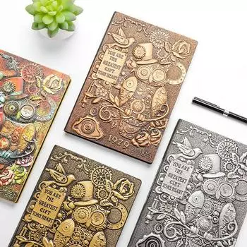 1 шт 3D винтажный тисненый механический сова журнал дневник блокнот А5 тетрадь Antique Brass