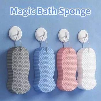 1 шт. 3D волшебная губка детская банная губка с рисунком из мультфильма мягкая бытовая губка для растирания артефакт пилинг омертвевшей кожи отшелушивающий массажер серый