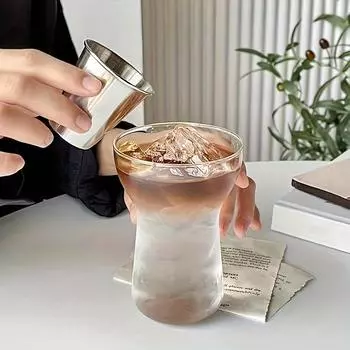 1 шт. 400 мл чашка для холодного кофе, виски, коктейльная чашка, бокал для вина, прозрачная молочная чашка для ресторанов, баров, кофейни, подарочная посуда 400ml чистый