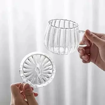 1 шт. 400 мл стеклянные чашки в форме тыквы из боросиликатного стекла, стаканы для воды, питьевые стаканы для сока, молока, чая, летняя посуда для напитков 400ml прозрачный