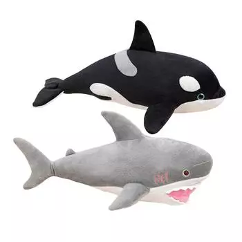 1 шт. 40/50 см мультфильм косатка и акула плюшевые игрушки мягкая подушка с изображением животных милые куклы-акулы для детей на день рождения 40cm