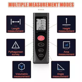 1 шт. 40/60/80 м Мини Электронный Дальномер Лазерный Дальномер Охотничий Лазерный Цифровой Рулетка Угловой Лазерный Дальномер Измерительные Инструменты 40m чёрный
