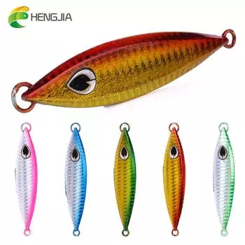 1 шт., 40 г, лазерная рыболовная приманка HENGJIA, металлический джиг-крючок для щуки, форели, окуня синий