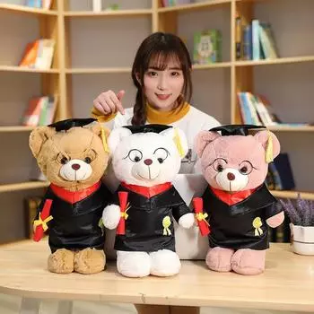 1 шт. 40 см, милая подставка, плюшевая игрушка «Доктор Медведь», кавайная кукла с животными, плюшевый мишка для детей, высокое качество, подарок на выпускной 40cm розовый