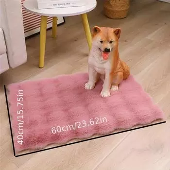 1 шт. 40x60 см ультрамягкий коврик из искусственного меха кролика для домашних животных, теплый зимний коврик для собак и кошек, уютная спальная поверхность для мелких животных, пушистый 40x60cm белый