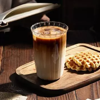 1 шт. 420 мл стеклянная кружка термостойкий стакан для напитков прозрачная кружка для чая сока молока кофе домашняя вода стеклянная кружка в полоску чашка 420ml чистый