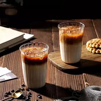 1 шт. 420 мл стеклянная кружка термостойкий стакан для напитков прозрачная кружка для чая сока молока кофе домашняя вода стеклянная кружка в полоску чашка 420ml чистый