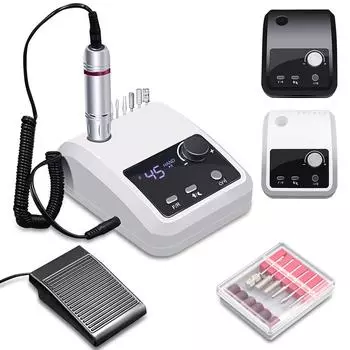 1 шт. 45000 об/мин электрическая дрель для ногтей электрическая пилка HD дисплей металлическая маникюрная ручка профессиональный токарный станок для ногтей шлифовальный станок EU