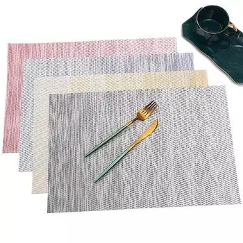 1 шт. 45x30 см цветной ПВХ нескользящий коврик под миску моющийся обеденный стол подставка для столовых приборов современные аксессуары для украшения дома 45x30cm синий