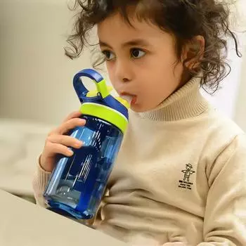 1 шт. 480 мл большая детская трубочка чашка, летняя студенческая переносная пластиковая мультяшная чашка для воды, подарок на день рождения фиолетовый