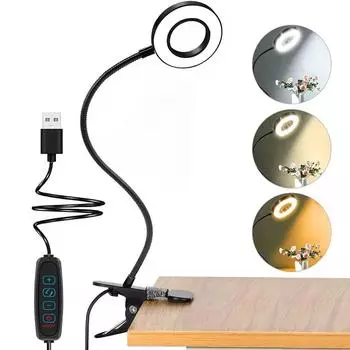 1 шт. 48 светодиодов настольная лампа USB клипса книжный светильник прикроватный 360° гибкая защита глаз гусиная шея лампа для чтения яркость регулируемая 3 уровня