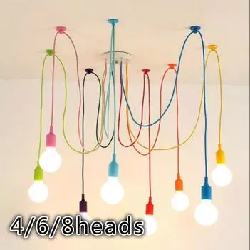 1 шт. 4/6/8 головок лофт американские винтажные промышленные потолочные светильники настенный декор(не входит в комплект) 4 heads разноцветный