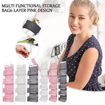 1 шт. 4/6 слоев, подвесной органайзер на дверь, косметика, настенный органайзер для хранения вещей для детской комнаты, ванной комнаты, шкафа, спальни, общежития L