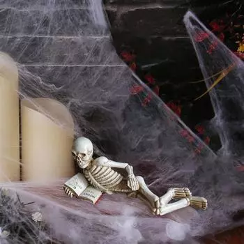 1 шт/4 шт Хэллоуин Череп Фигурка смоляная книга для чтения Скелет Статуя Готическая A