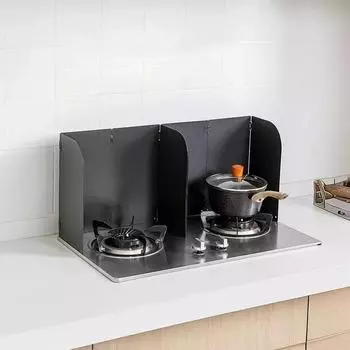 1 шт. 4-сторонний кухонный экран для жарки масла, защитный экран от брызг, алюминиевая фольга, защита от ожогов чёрный