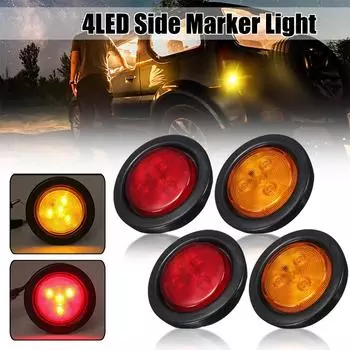 1 шт. 4 светодиодных габаритных фонаря для грузовика, габаритные огни для прицепа, светодиодные габаритные огни, предупреждающие круглые задние фонари 10-30 В красный