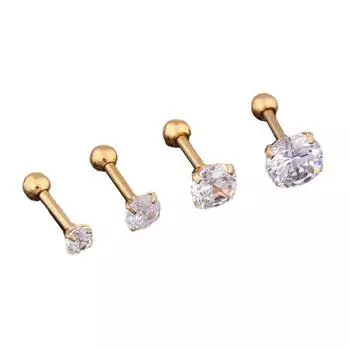 1 шт. 4 зубца серьги-гвоздики для женщин/мужчин стандартный пирсинг мочки уха ювелирные изделия подарок 3mm серебряный