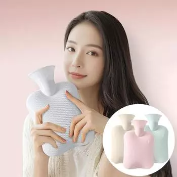 1 шт. 500 мл бутылка для воды сплошного цвета толстая ПВХ силиконовая резина бутылка для воды орошение грелки для рук теплый дворец теплая сумка бежевый