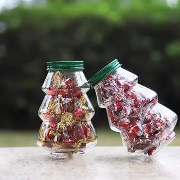 1 шт. 500 мл Рождественская елка Сладкая банка DIY Подарочная упаковка для конфет печенья закуски шоколада Новогодние украшения коробки onesize