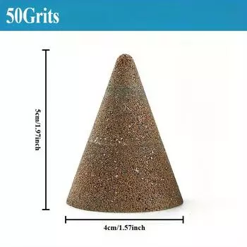 1 шт. 50/100/200 зерен Каменные шлифовальные и полировальные круги Конические конусные Угловая шлифовальная машина Алмазная шлифовальная головка Резьба по камню Фигурные линии 50Grits