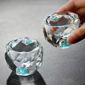 1 шт. 50 мл Роскошные стаканы Бессвинцовая хрустальная чайная чашка Изысканно изготовленная для изысканных обеденных стопок Двойное дно Чашка из золотой фольги 50ml золотистый