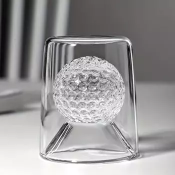 1 шт. 50 мл стеклянная чашка для гольфа с двойными стенками из боросиликатного стекла, утолщенная чашка для воды, стакан для виски, стеклянная посуда 50ML чистый