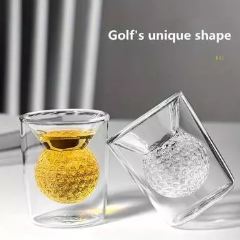 1 шт. 50 мл стеклянная чашка для гольфа с двойными стенками из боросиликатного стекла, утолщенная чашка для воды, стакан для виски, стеклянная посуда 50ML чистый