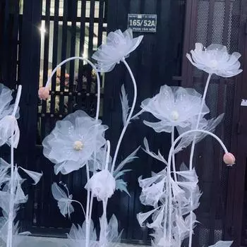 1 шт., 50 см, новое свадебное платье, цветок ручной работы, шелковая сетка, цветок, украшение для окна, фотография, макет сцены, свадебный путеводитель, цветок, пряжа, цветок белый