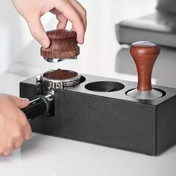 1 шт. 51/53/58 мм универсальная основа для темперирования кофе держатель для хранения ручка для кофемашины дозатор порошка противоскользящие аксессуары для HomeCafe чёрный