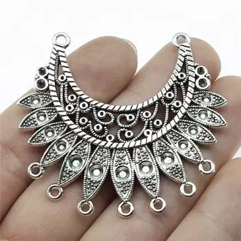 1 шт. 54x50 мм металлические аксессуары с перьями, подвески в виде перьев, изготовление ювелирных изделий, перья, установка, соединительные подвески