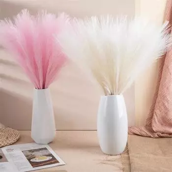 1 шт. 56 см пушистая пампасная трава бохо декоративный цветок искусственное растение тростник имитация свадебной вечеринки украшение дома искусственные цветы 1pc фиолетовый