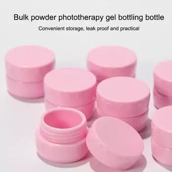 1 шт. 5/15 г пустые пластиковые круглые контейнеры для косметики для дизайна ногтей баночка маленькая банка для образцов крема гель для ногтей пудра коробка лосьон для макияжа инструмент розовый