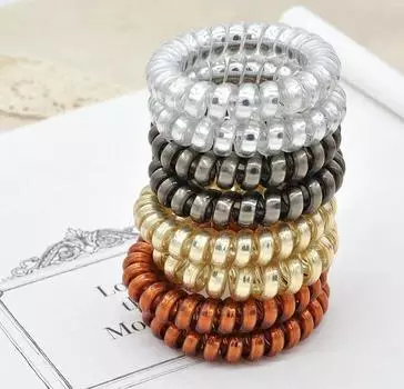 1 шт. 5,5 см пластиковые телефонные линии веревки для волос для девочек разноцветные эластичные ленты для волос детский держатель для хвоста галстук-резинка аксессуары для волос серый