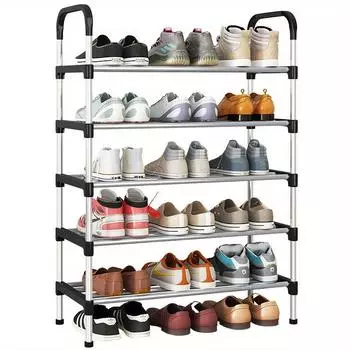 1 шт., 5-этажная пятиуровневая полка для обуви, экономящая пространство, прочная подставка для хранения обуви для домашнего использования 1PC 5floors чёрный